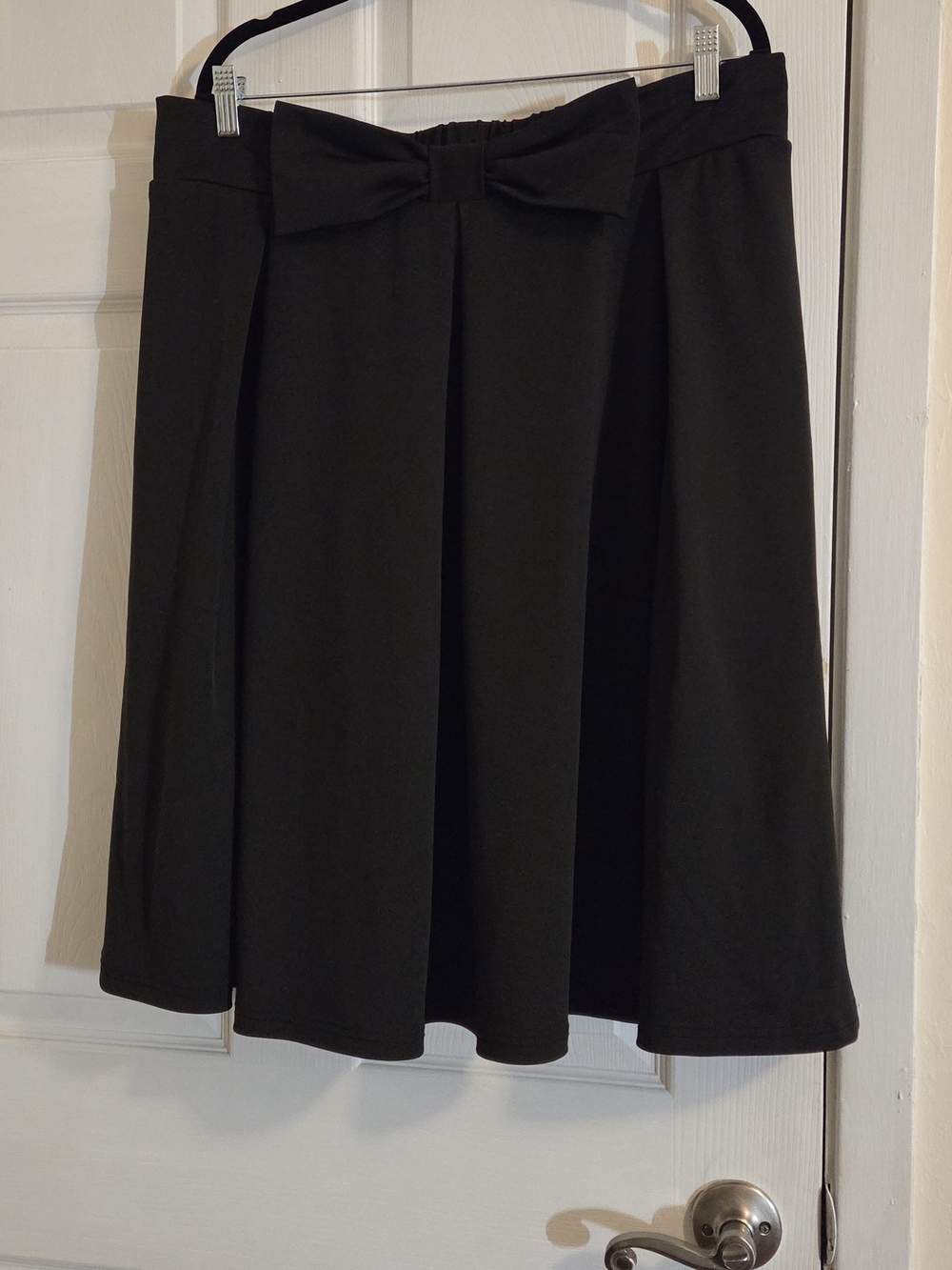 BloomChic Black A-Line Skirt with Front Bow
